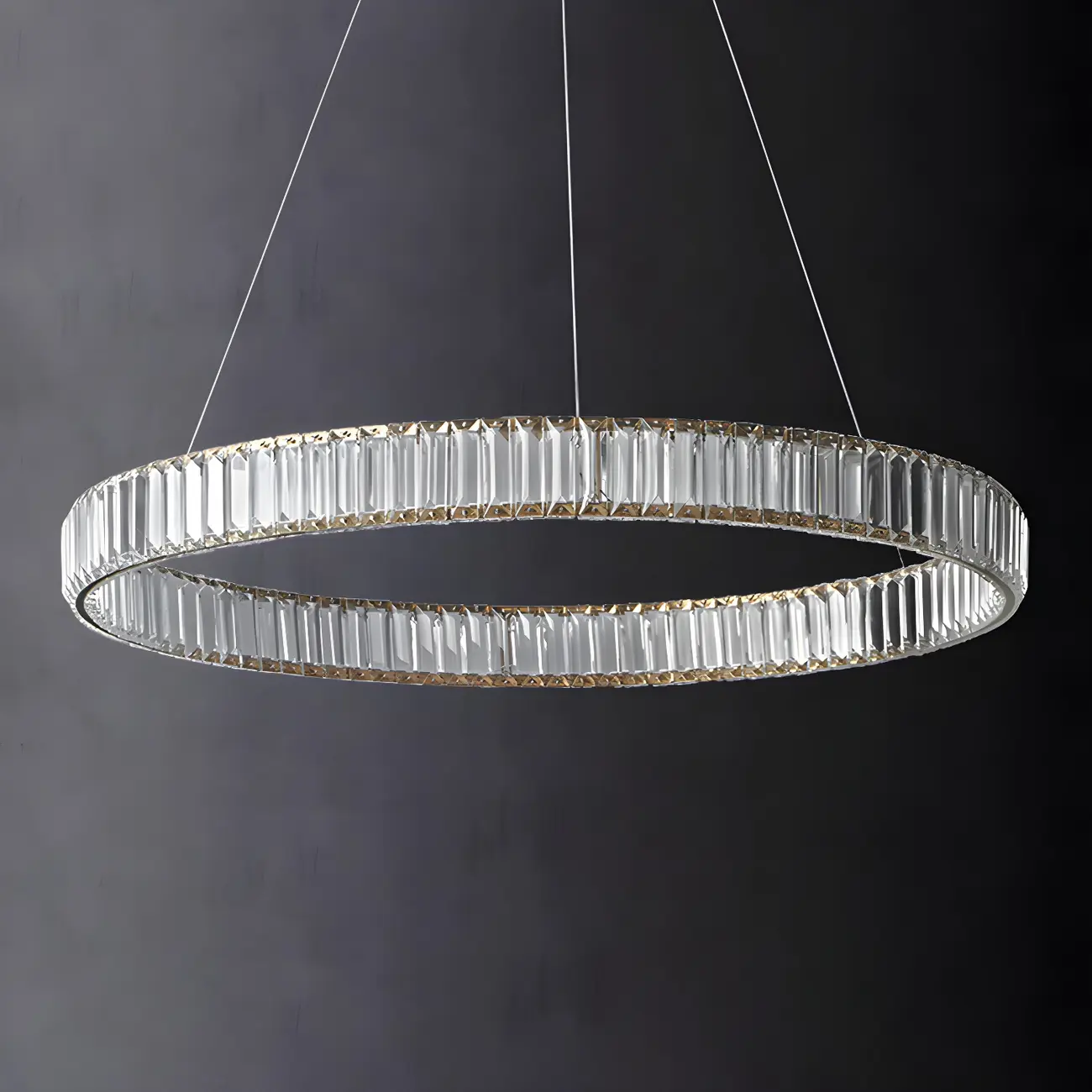 Dining Area Modern Crystal LED Ring Pendant