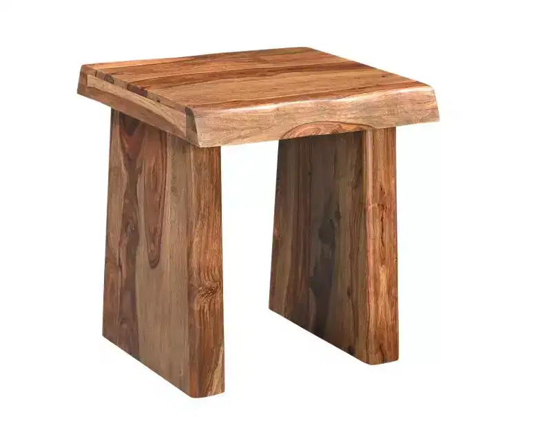 HomeRoots 22 Black And Brown Solid Wood Square End Table