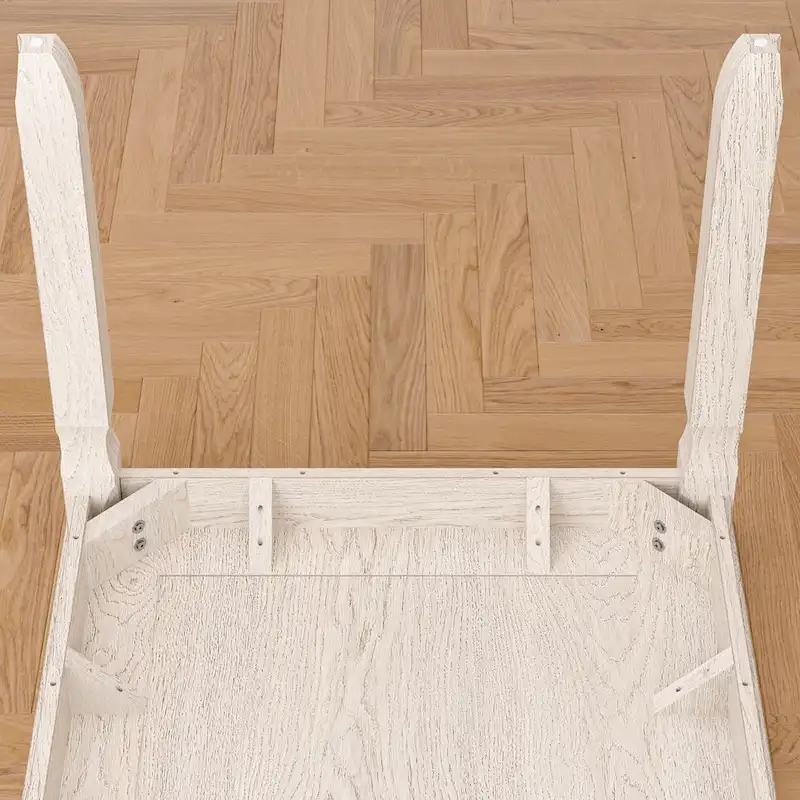 VECELO Grey Solid Wood Dining Table, Kitchen Table with Square Legs, Farmhouse Dining Table