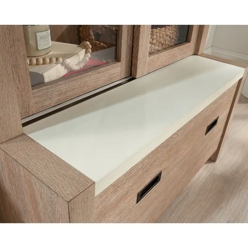 Jamocha Wood Sliding Door Bookcase with File Drawer – Letter Size
