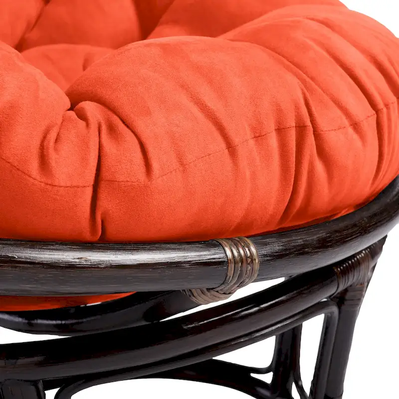 Bali 42-inch Rattan Papasan Chair with Microsuede Cushion