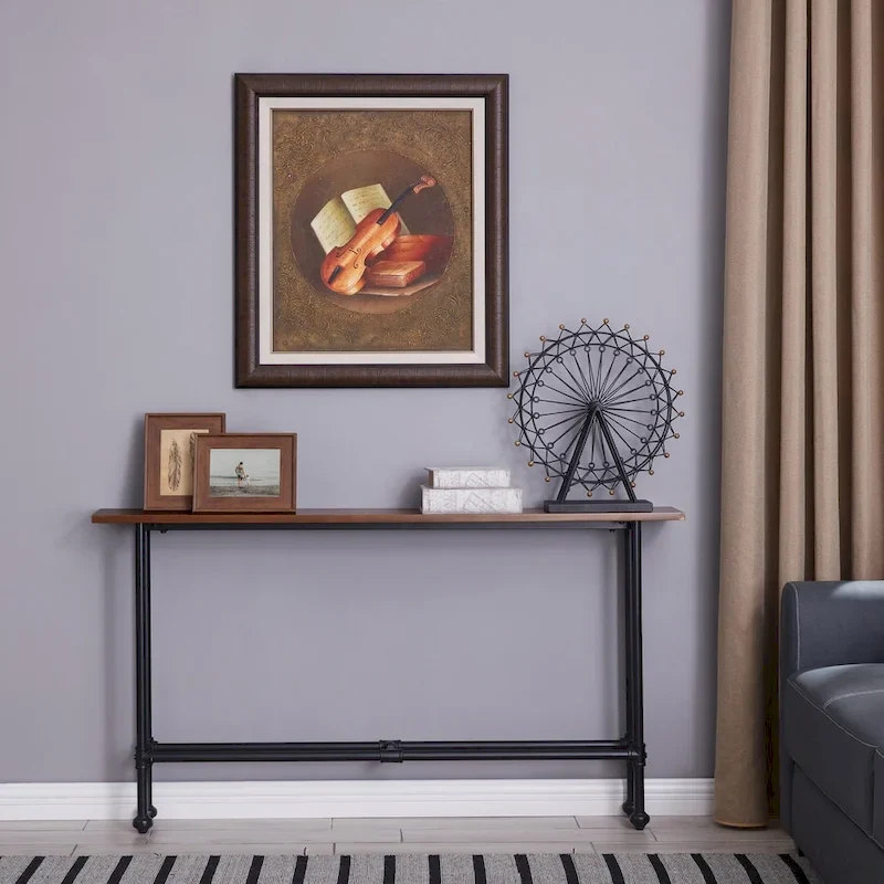 SEI Furniture Northrup Black/Espresso Console Table