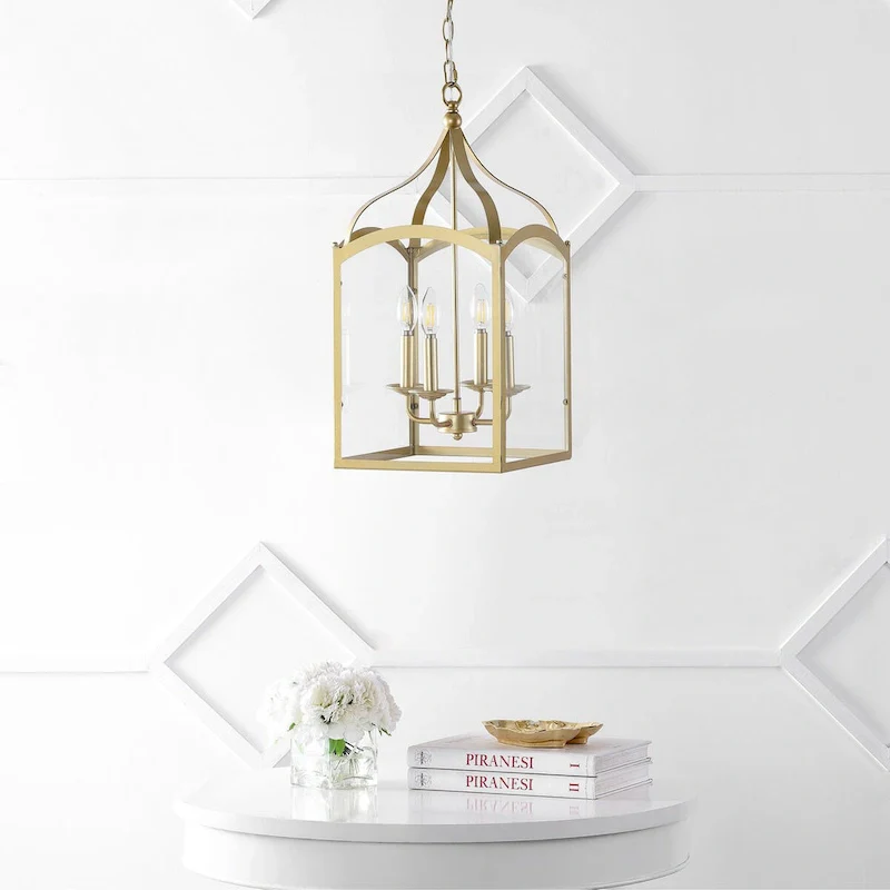 Ruth 11  4-light Lantern Metal/Glass LED Pendant by JONATHAN Y