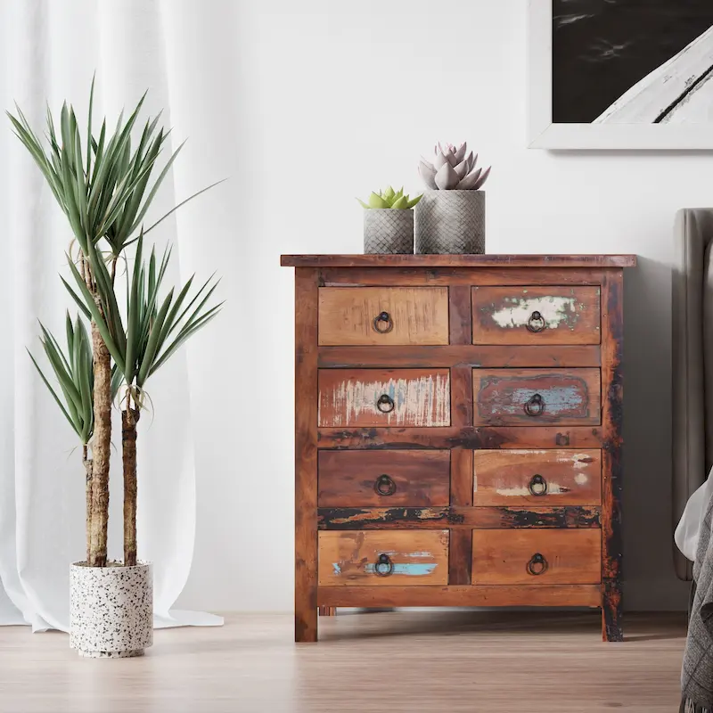 Maadze 32  Wide Reclaimed wood 8-Drawers Chest