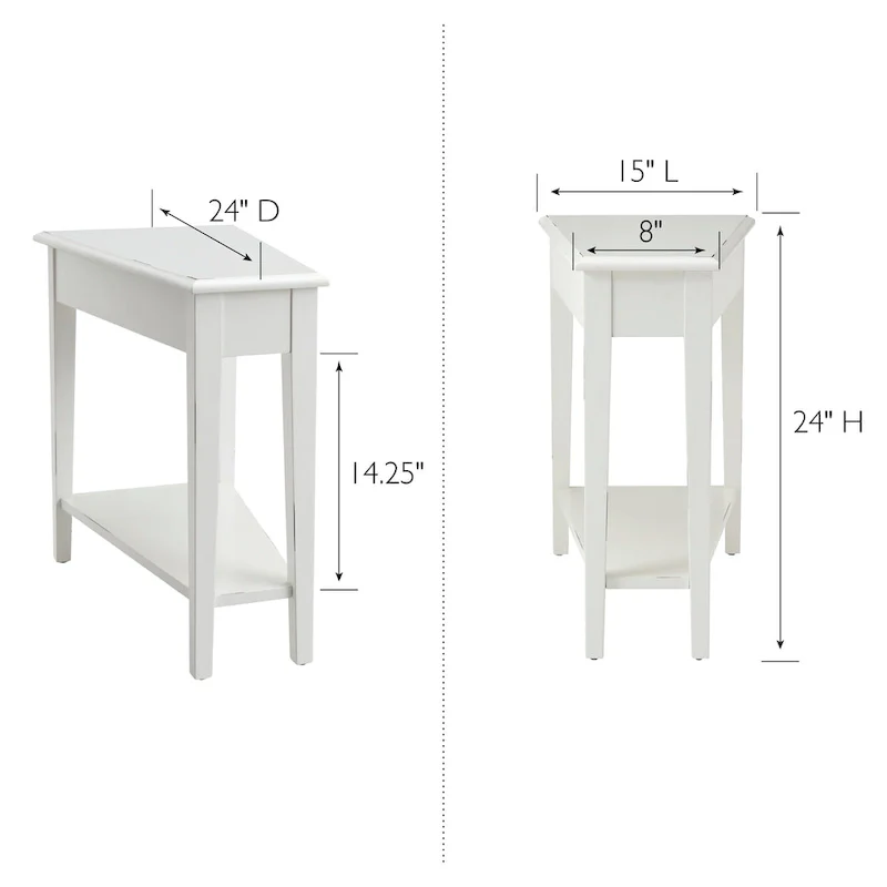 Leick Home Recliner Wedge Table with Shelf