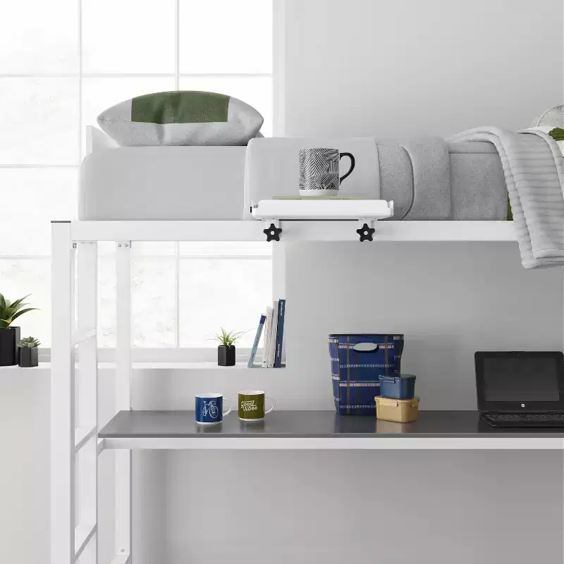 White Fold-Down Wall Shelf – Single, 1 Person