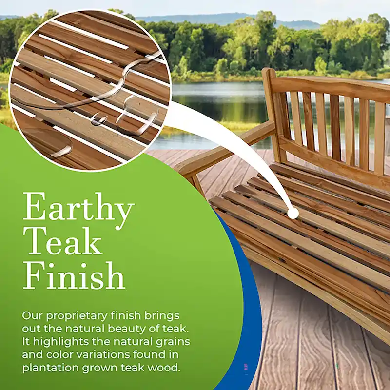 EcoDecors 47, Outdoor Bench, Outdoor Benches Weatherproof, Teak Bench, Wooden Bench Outdoor, Wood Bench Outdoor, Porch Benches