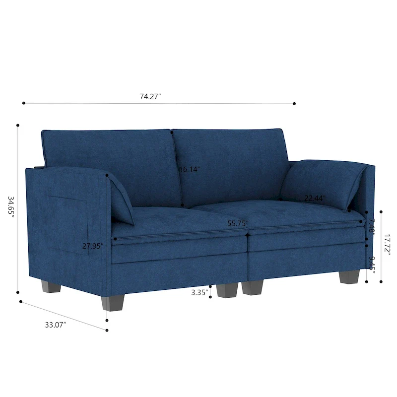 Christopher Knight Home - Sophia Mid-Century Modern Loveseat Sofa