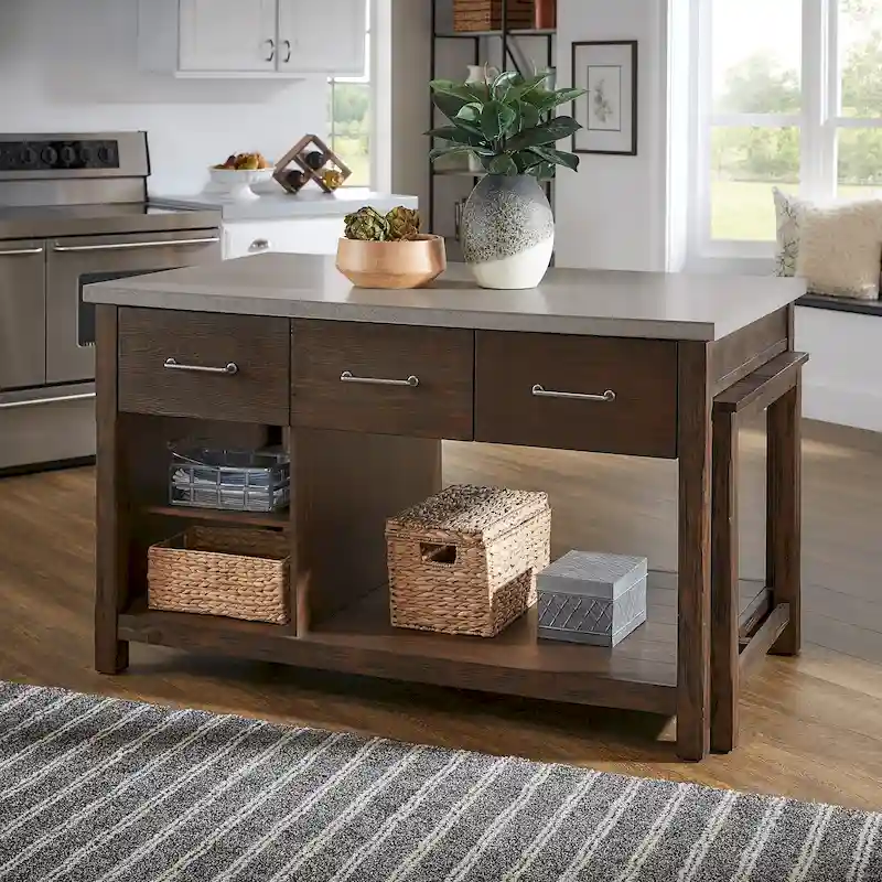 Tali Reclaimed Look Extendable Kitchen Island by iNSPIRE Q Classic