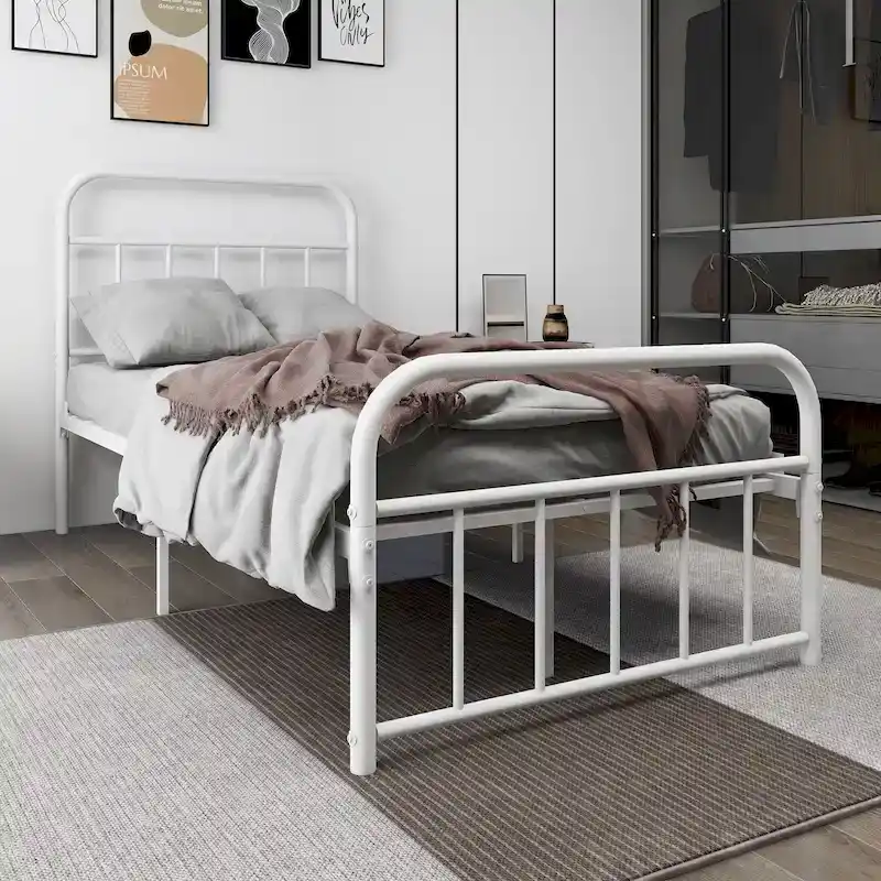 Alazyhome Platform Metal Bed Frame, Easy Assembly