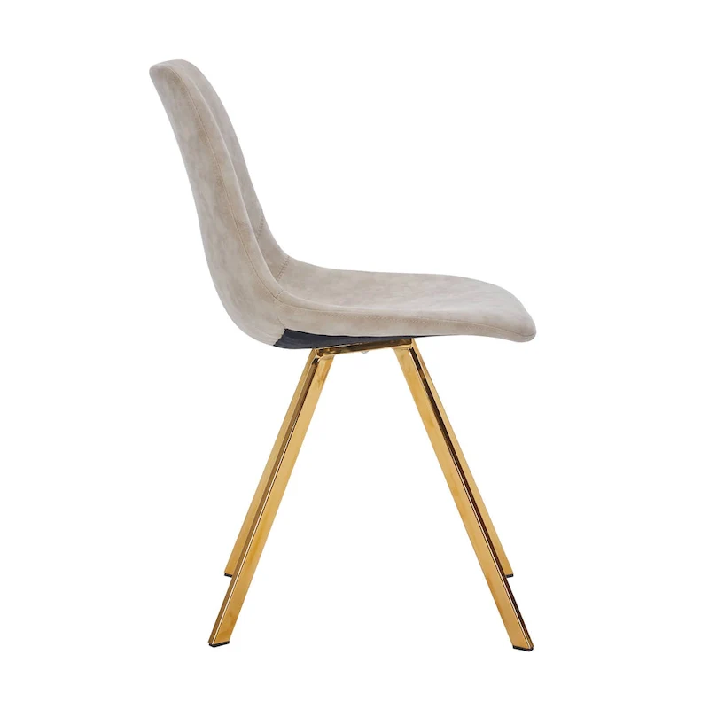 Markley Leather Dining Chair With Gold Metal Legs Modern Accent Side Chair