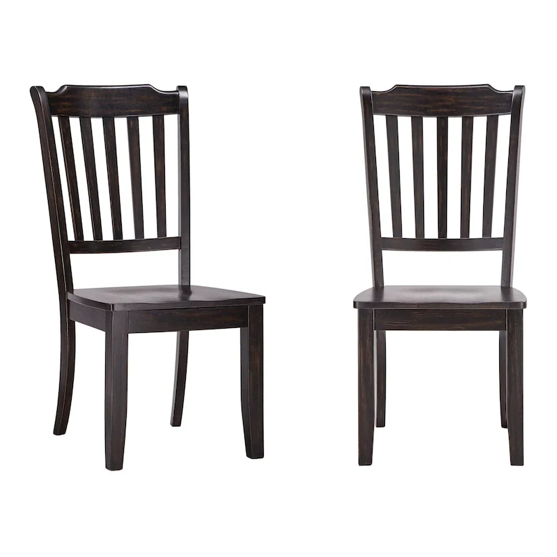 Ronda Slat Back Wood Dining Chairs (2-Pack)