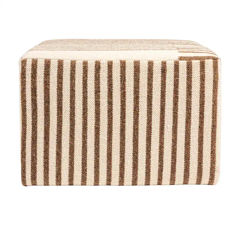 Wool Kilim Upholstered Coffee Table Ottoman