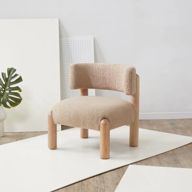 SAFAVIEH Couture Dineke Faux Shearling Accent Chair - 26 In. W x 26 In. D x 28 In. H - 26Wx26Dx28H