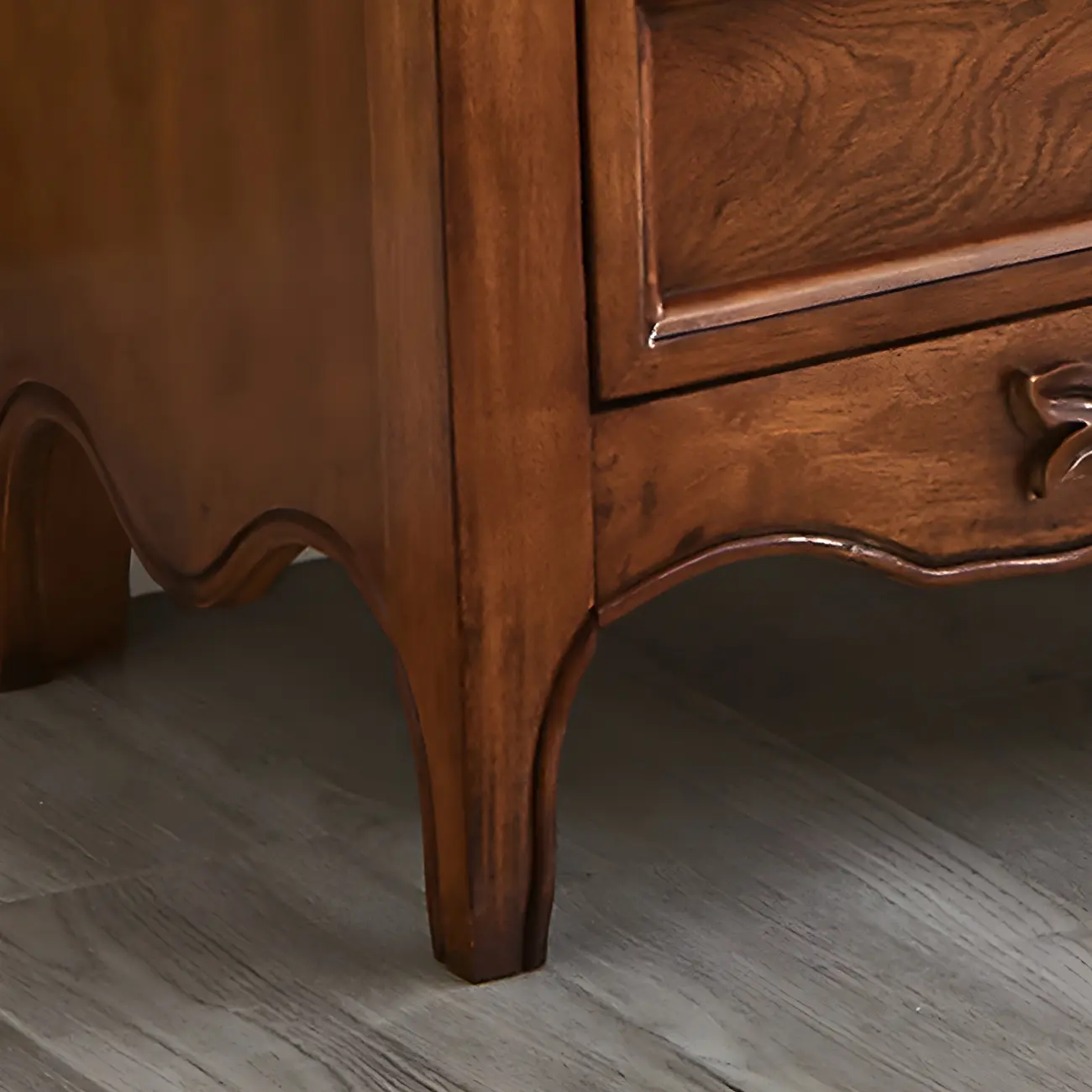 Traditional Wood 3-Shelf Brown Bookcase with Drawer