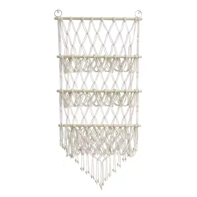 Stuffed Animal Toy Storage Hammock Hand-Woven Cotton Rope Hanging Organizer Hammock Net Decoration for Nursery Play Room Bedroom Kids Room