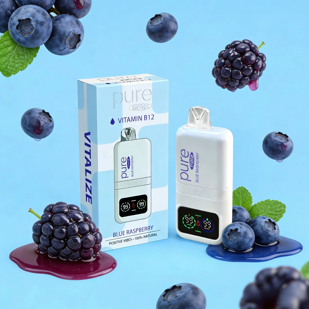 Blue Raspberry Healthy Vape | 10,000 Inhales | B12 Energy Boost