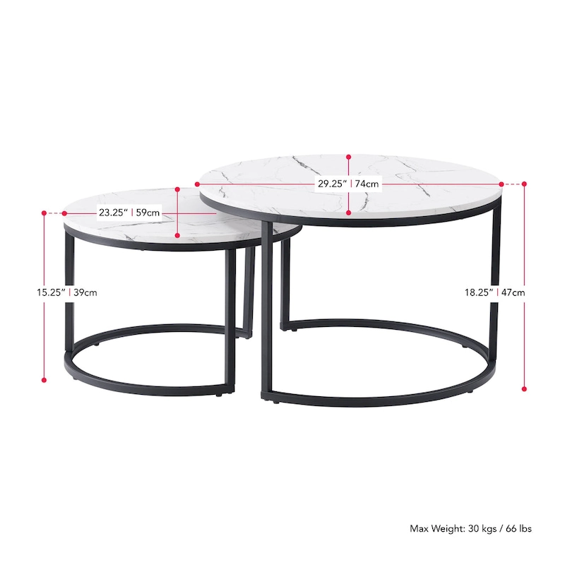 Set of 2 Nesting Coffee Tables