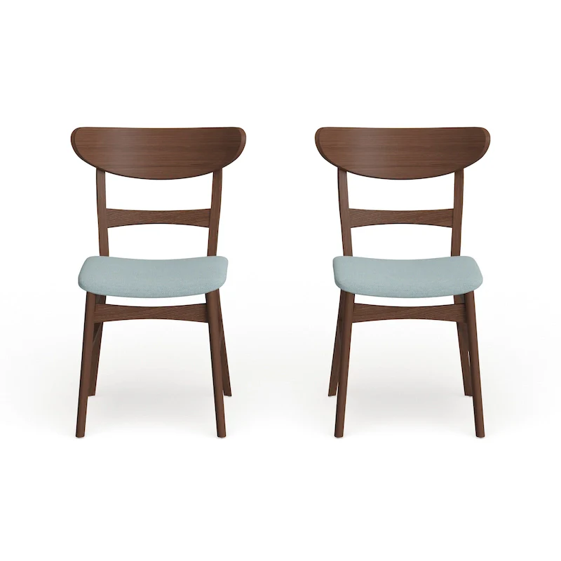 Abrielle Mid-Century Modern Upholstered Rubberwood Dining Chair (Set of 2) by Christopher Knight Home