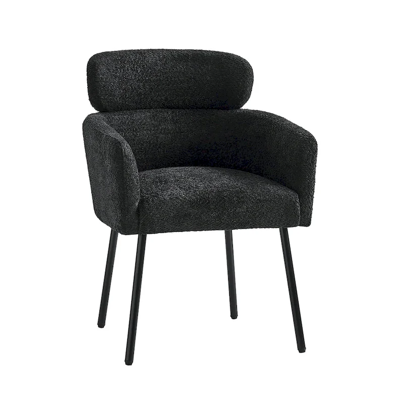 Amos Modern Boucle Dining Chair with Adjustment Feet
