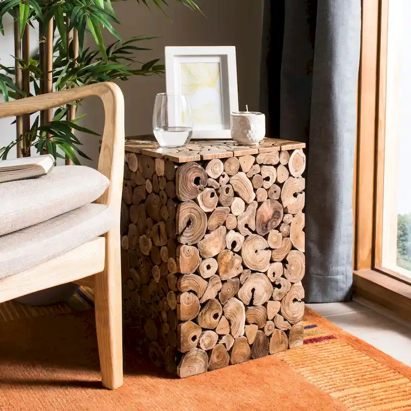 Iida Bali Black Stool - Natural - 13  x 13  x 18  - 13Wx13Dx18H