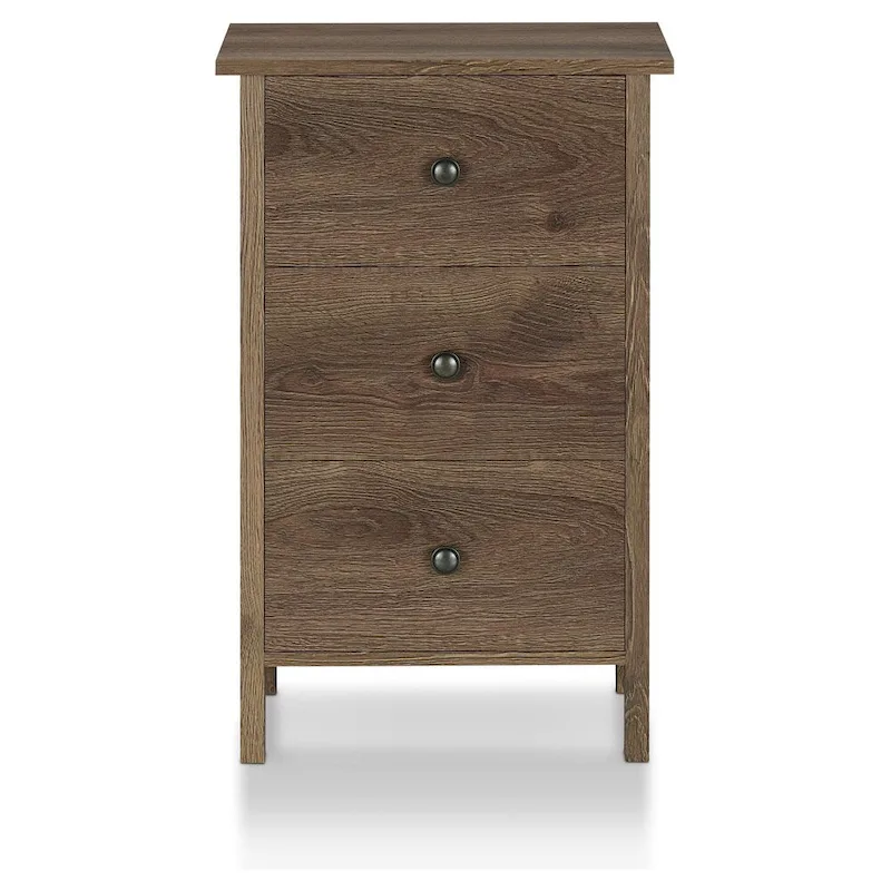 Mulgrew Rustic Distressed Walnut Engineered Wood 3-Drawer Nightstand by Carbon Loft