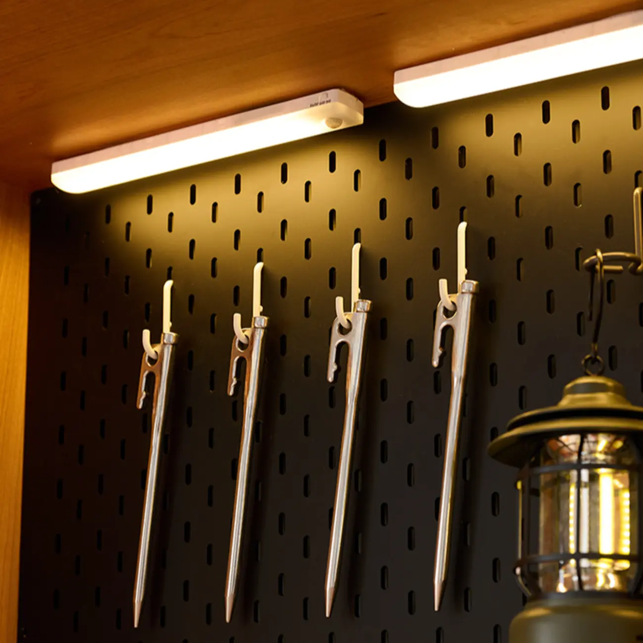 Adjustable Solid Wood Brown Display Cabinet with Light