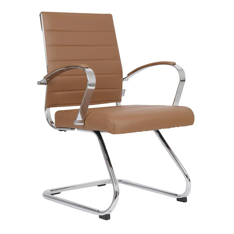 Faux Leather Sled Base Office Chair, Multi-Color, Single Seat