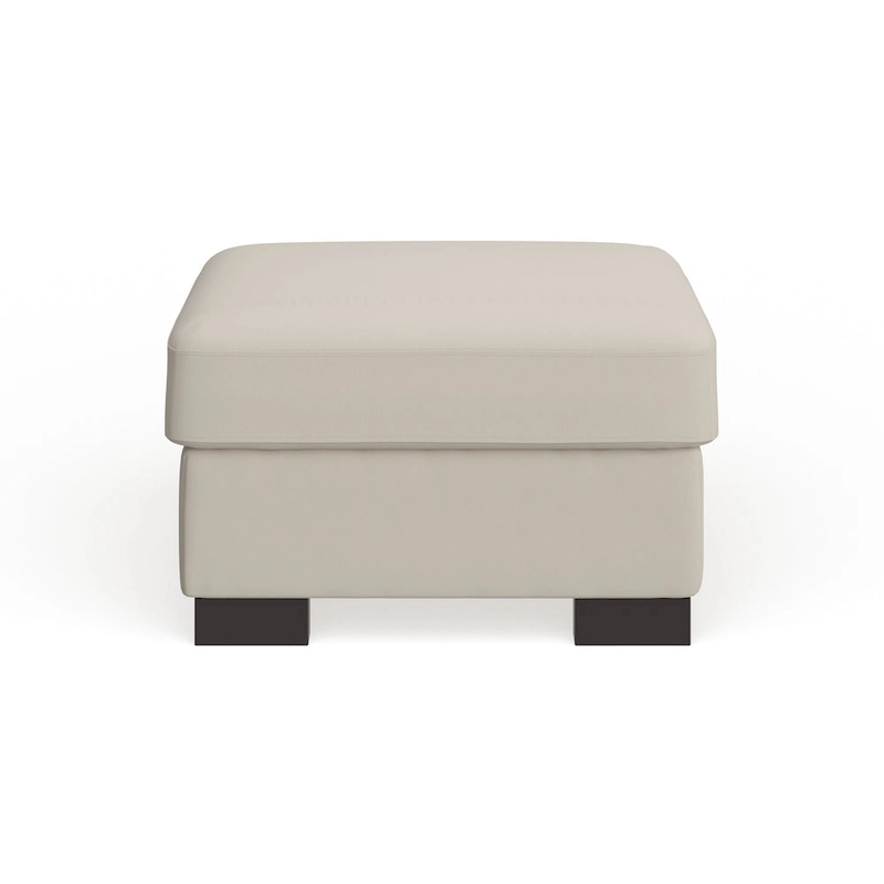 Lionel White Cotton Fabric Down-Filled Ottoman by iNSPIRE Q Artisan