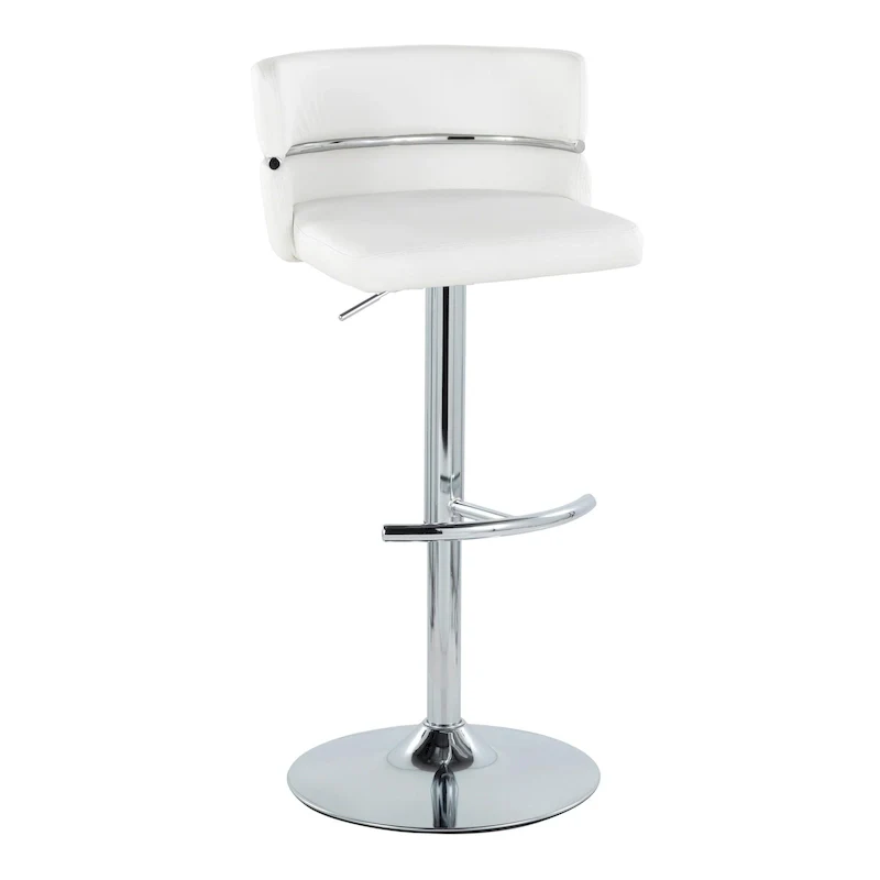 Adjustable Bar Stools with Rounded T Footrest Set of 2