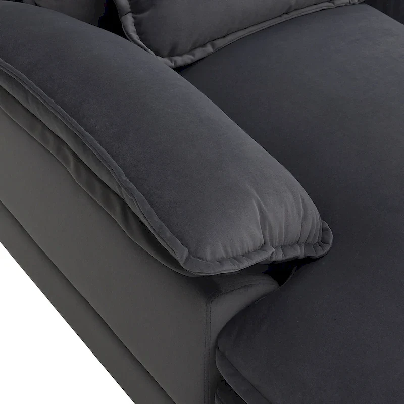 Modern Upholstered 6-Seat Modular U-Shaped Sleeper Sectional Sofa