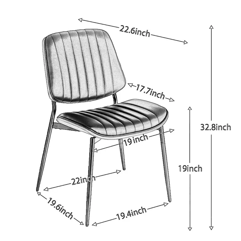 Dining Chairs Set of 2,Mid Century Modern Retro Faux Leather Chair