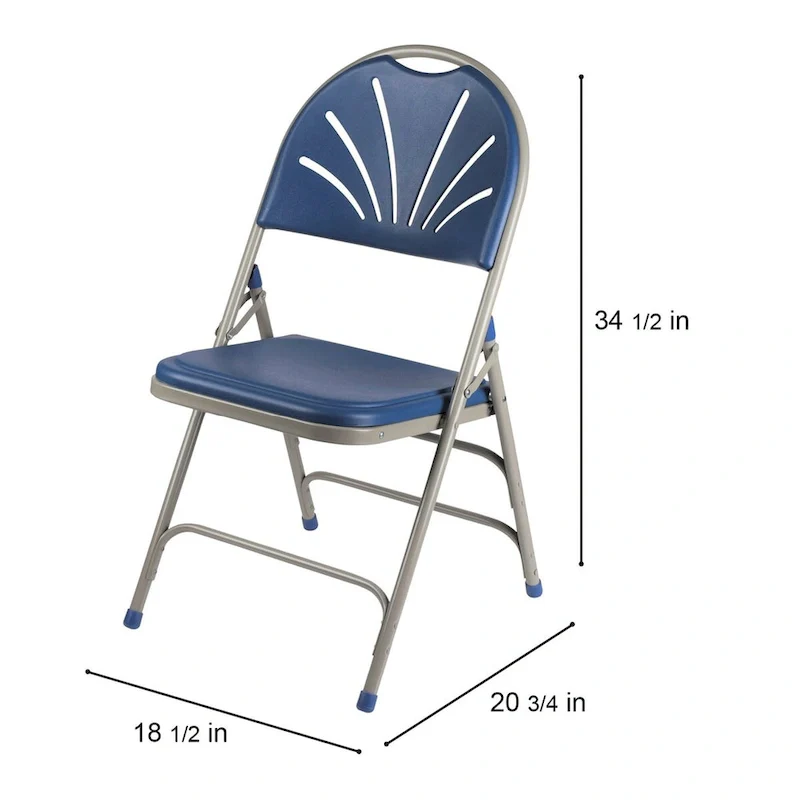 Hampden Furnishings Lusitano Collection Fan Back Folding Chair, Pack of 4