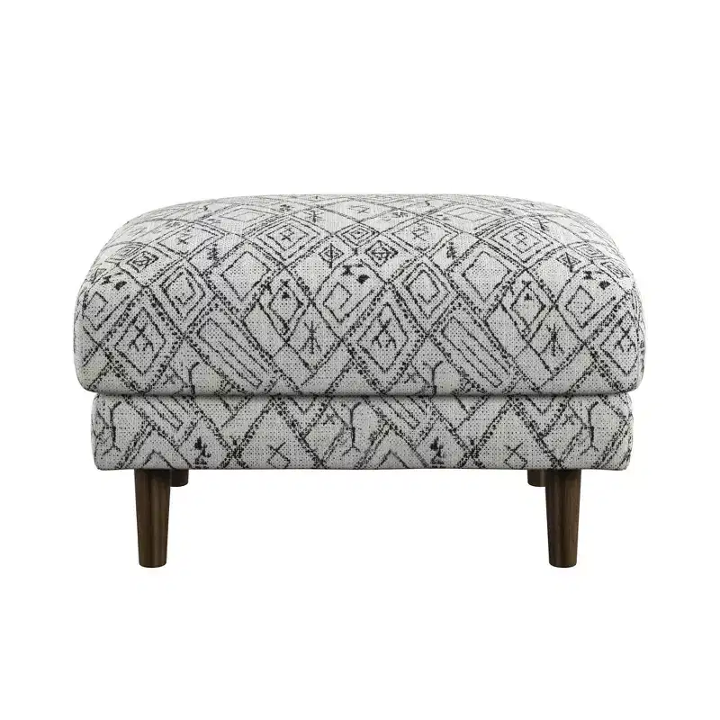 TUYOHW 26.8L Stylish Abstract Ottoman with Petroglyph Color Palette Design,Mid-Century Modern Accent Footrest Ottoman for Living Room,Home Decor