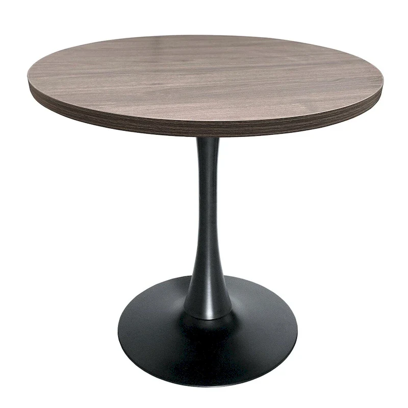 36 Round Dining Table with MDF Top and Black Iron Base