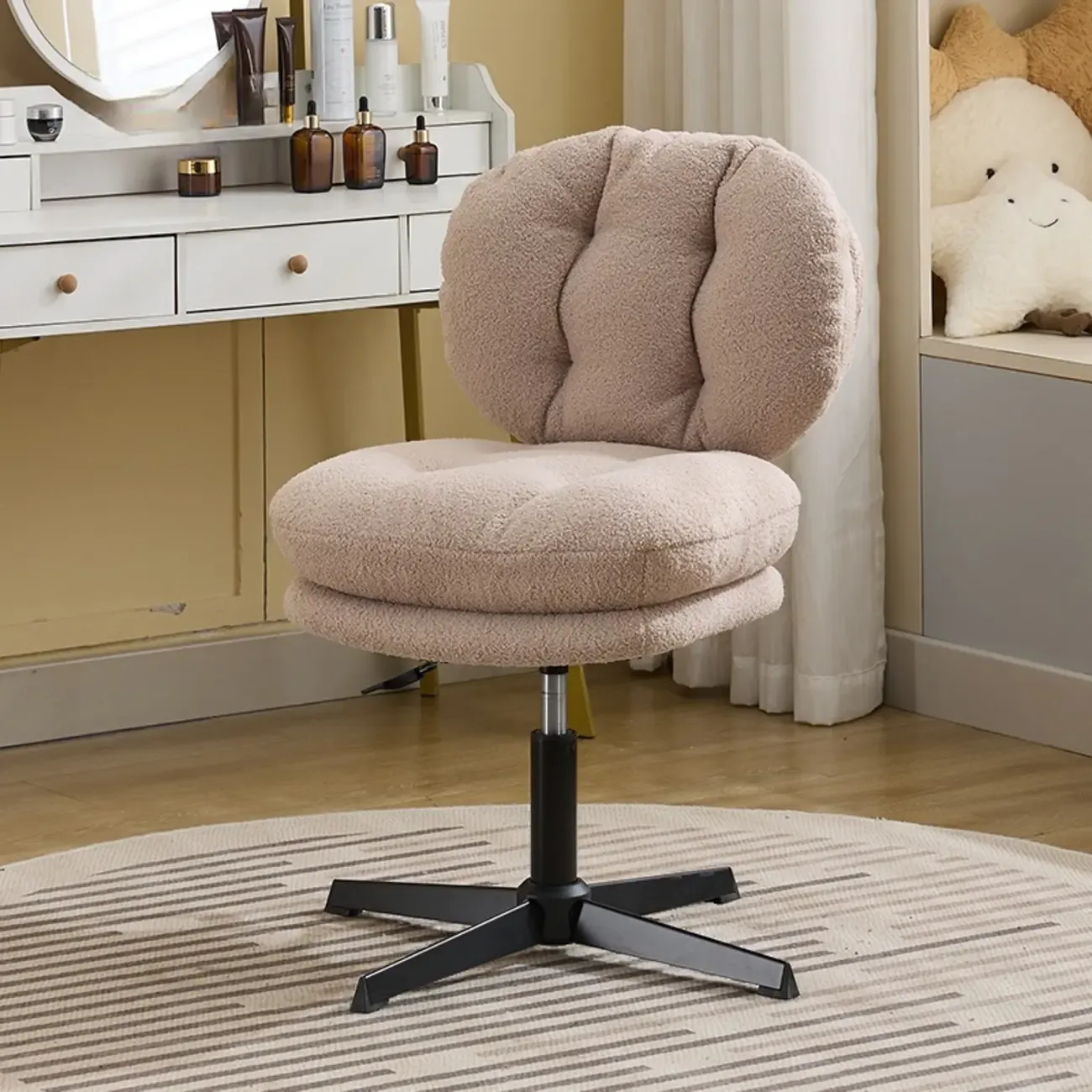 Modern Tufted Upholstered Ergonomic Swivel Office Chair