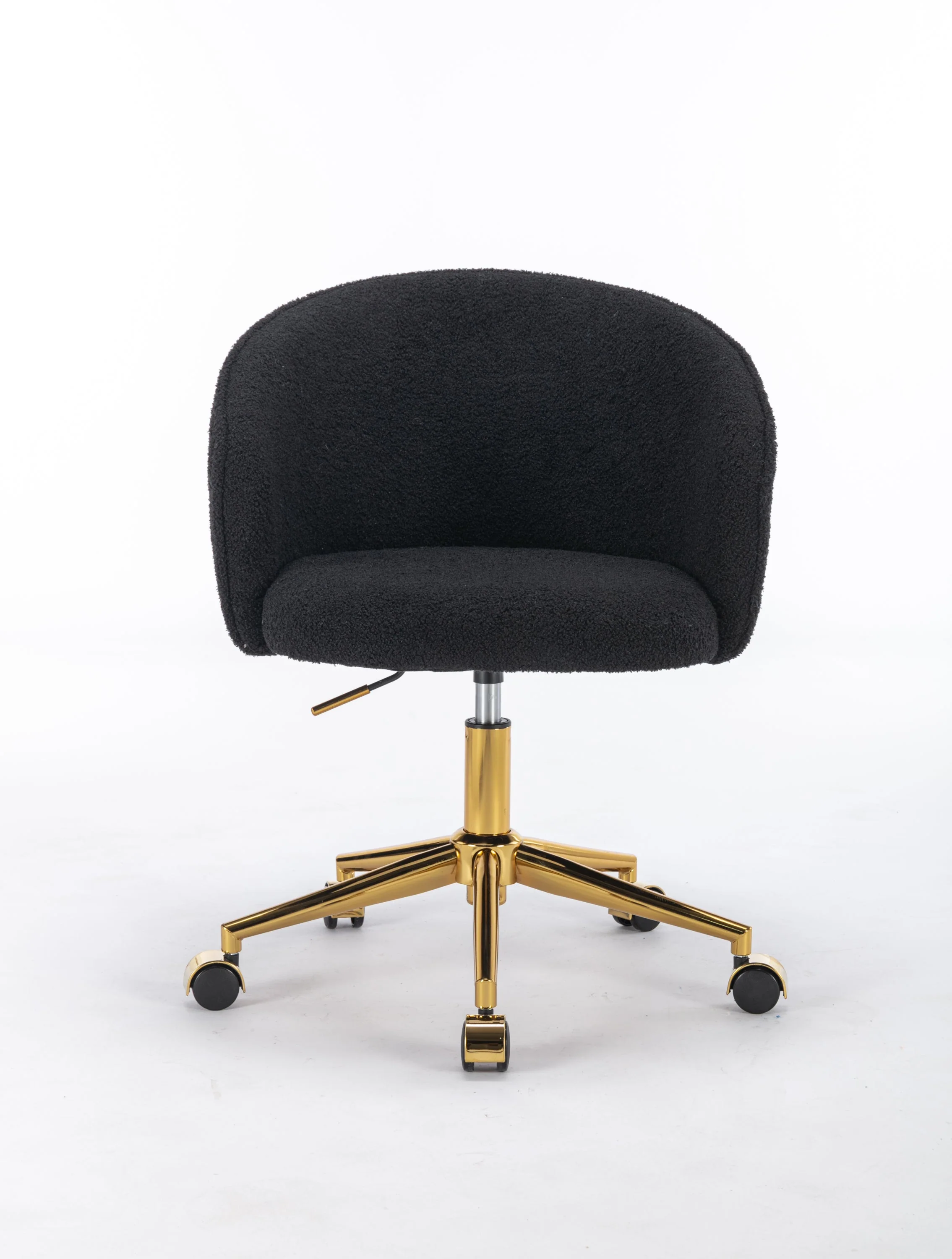 Walker Edison | Black Teddy Desk Chair with Gold Rolling Base