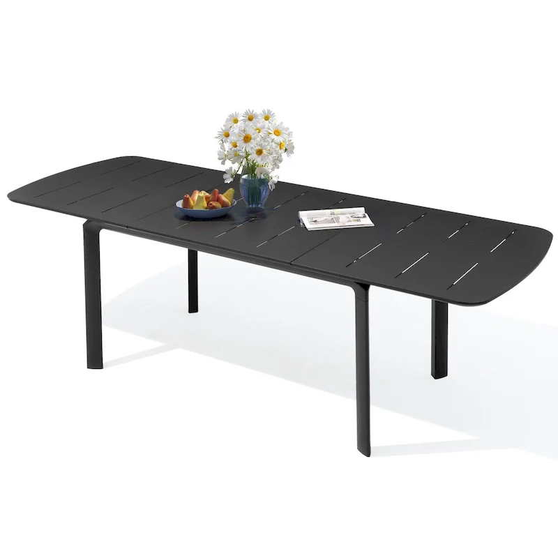 Pellebant Outdoor Aluminum Expandable Patio Dining Table Extension Table - 62.9/ 94.5(L) x 35.4(W) x 29.9(H)