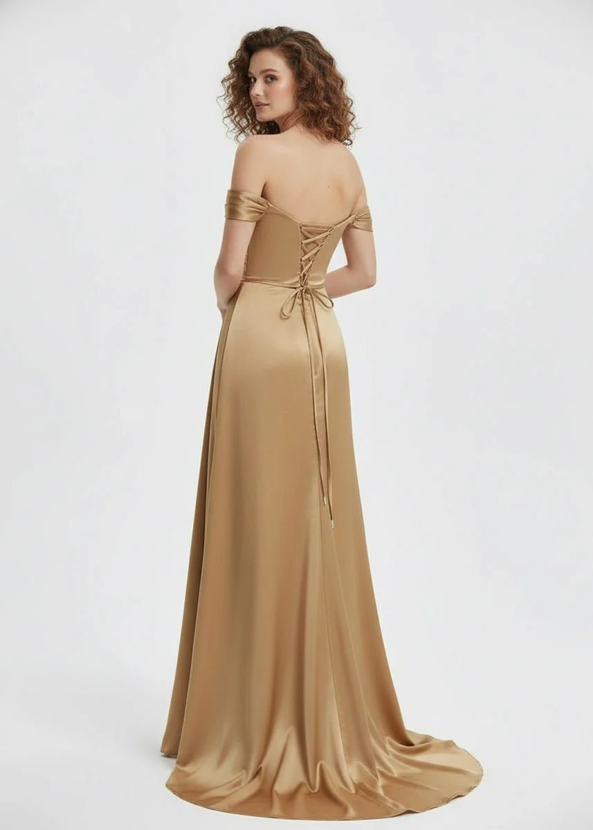 Mermaid Satin Long Prom Dress with Slit