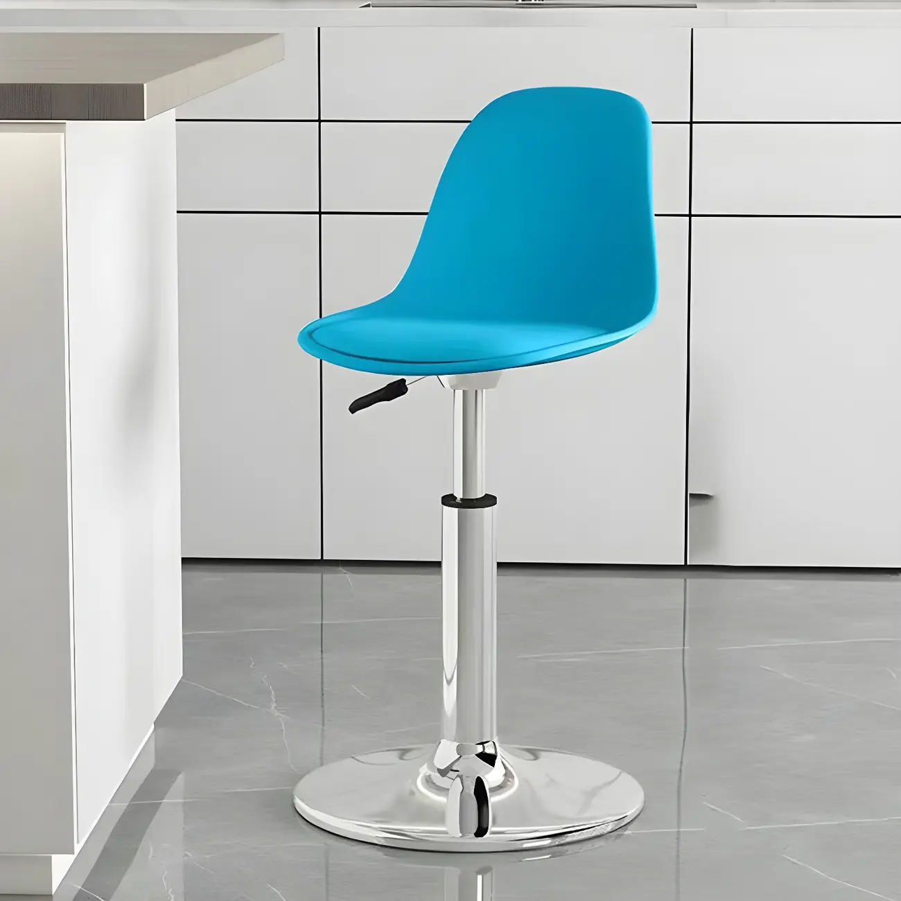 Modern Swivel Cushioned Acrylic Bar Stools with Backs