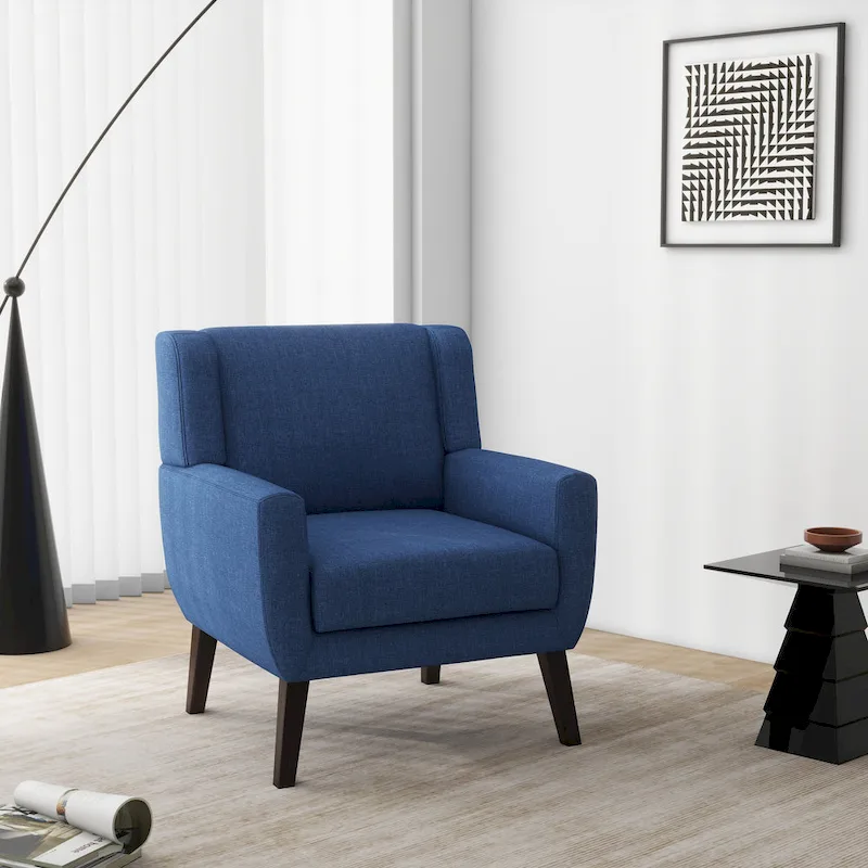 Wide Back Accent Chair with Wingback Design - Single Seater