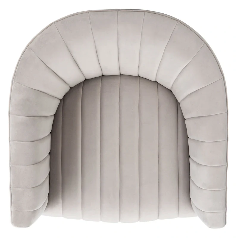 SAFAVIEH Couture Matejka Swivel Channel Tufted Barrel Chair - 28 W x 31 L x 30 H - 28Wx31Dx30H