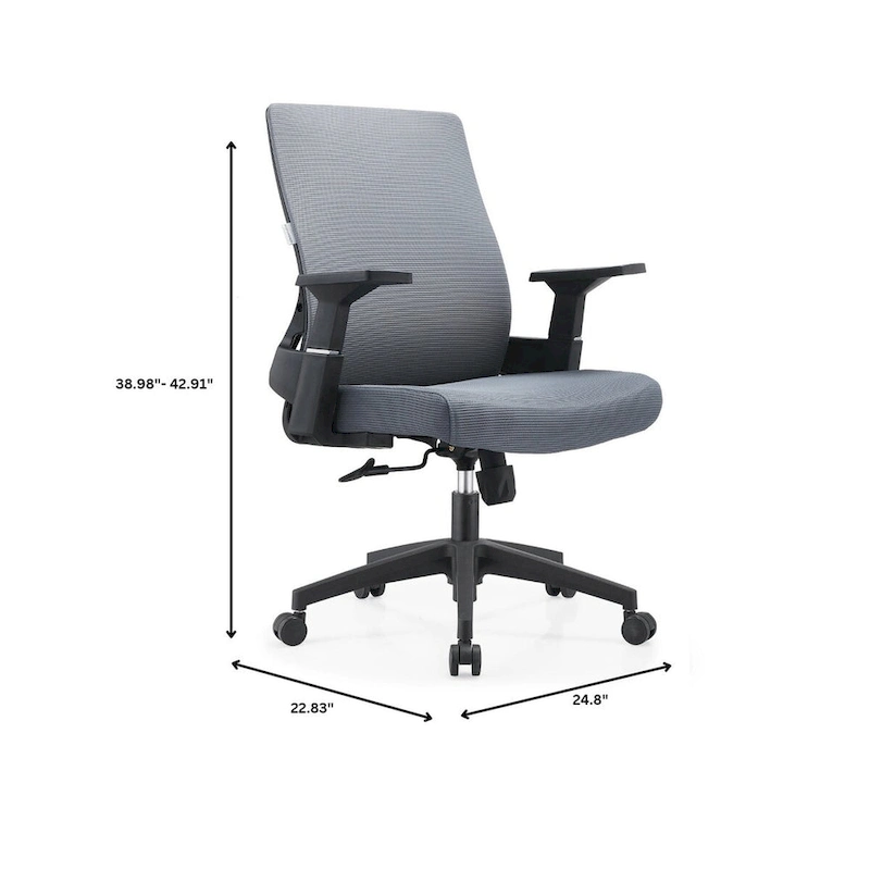 Adjustable Mid-Back Office Chair with 360-Degree Swivel and Tilt Brio Series by LeisureMod