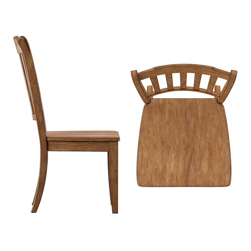 Ronda Slat Back Wood Dining Chairs (Set of 2)