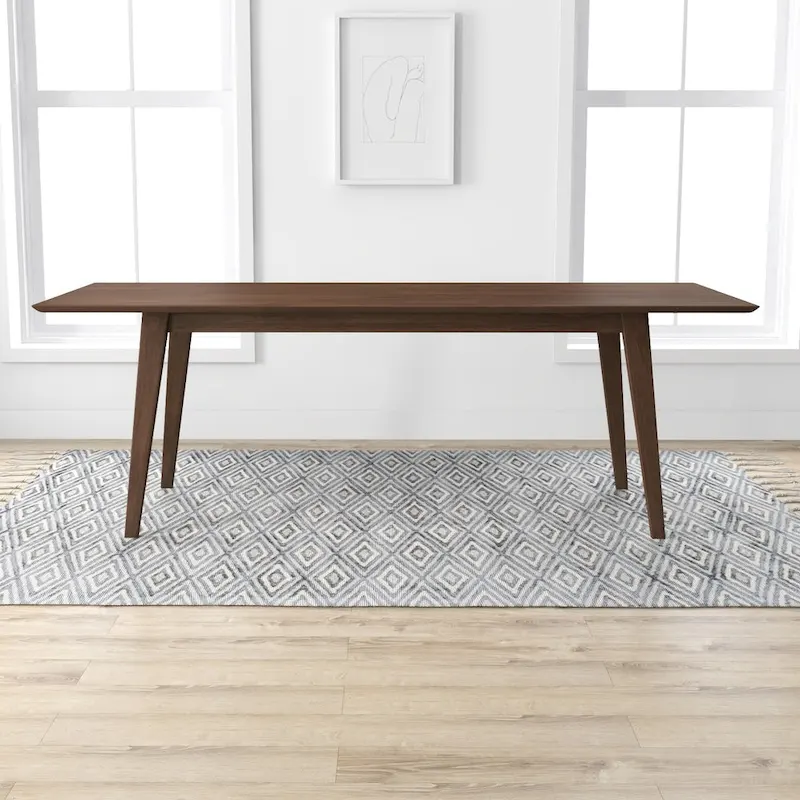 Walnut Rectangular Dining Table, Mid-Century Style, Seats 8