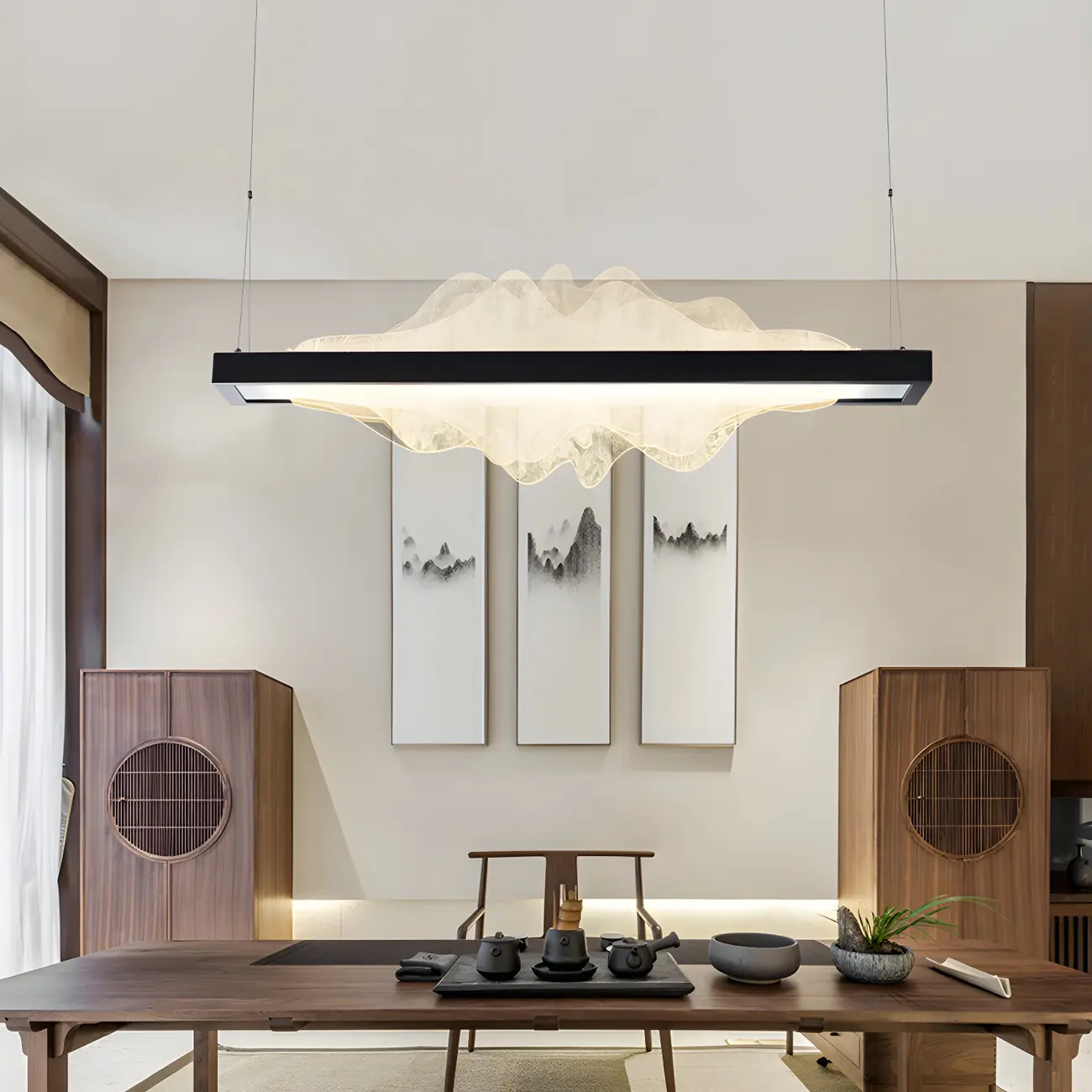 Modern Metal Rectangular Unique Pendant Light