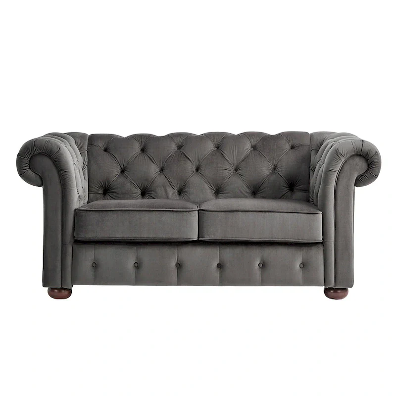 Knightsbridge Tufted Scroll Arm Chesterfield Loveseat by iNSPIRE Q Artisan