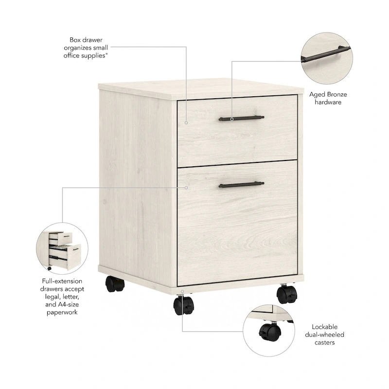 Key West 2 Drawer Mobile File Cabinet by Bush Furniture
