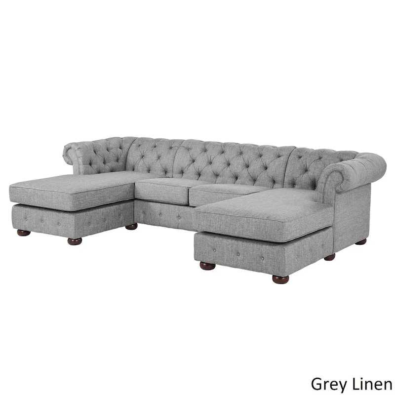 Knightsbridge Tufted Scroll Arm Chesterfield 4-Seat Sofa and Chaise Lounges by iNSPIRE Q Artisan