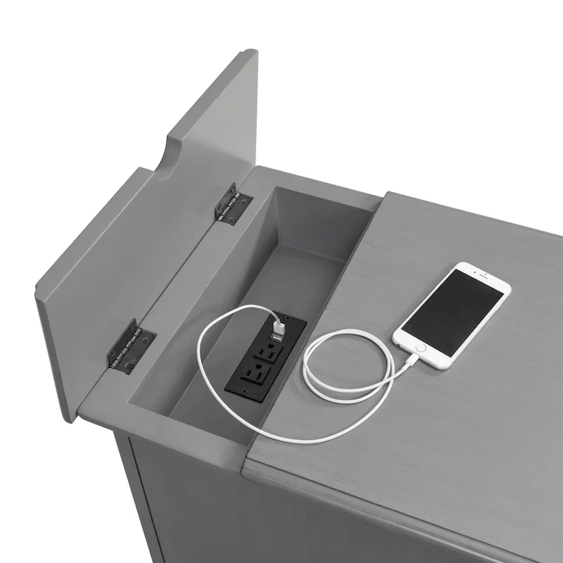 Elegant Chairside Table with Power